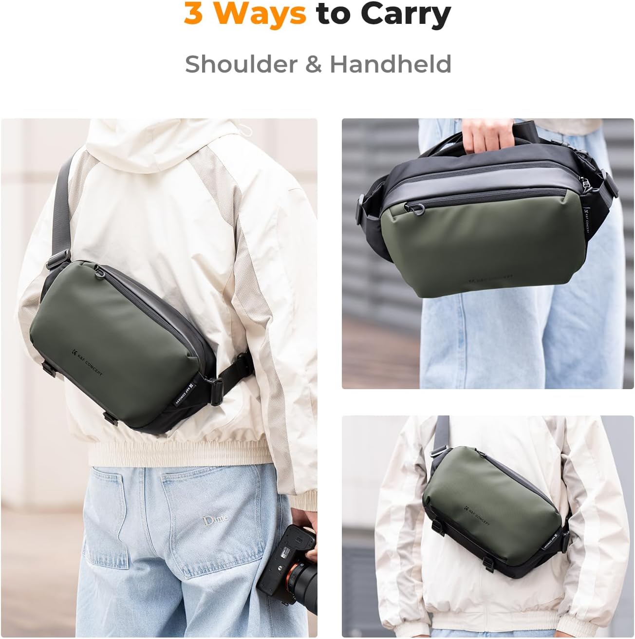 K&F CONCEPT Camera Sling Bag Small Crossbody Camera Case DSLR/SLR/Cute Compact Shoulder Photography Bags for Photographers - Image 7